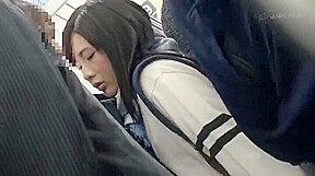 超密着電車内で超美人触り放題 真面目な女子高生をストーカー尾行 パンチラ盗撮痴漢レイプ 勃起超変態マゾsemen sperma creampie girl sex treated doll