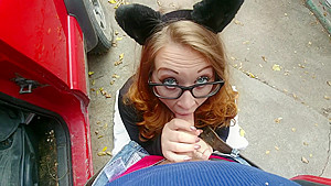 Going To Halloween Party Pulled Over Outside Came On Her Pregnant Belly