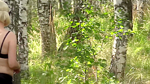pregnant goloy milf, strolls in the forest. peeping